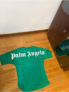 Palm Angels Men's Oversize Green T-Shirt